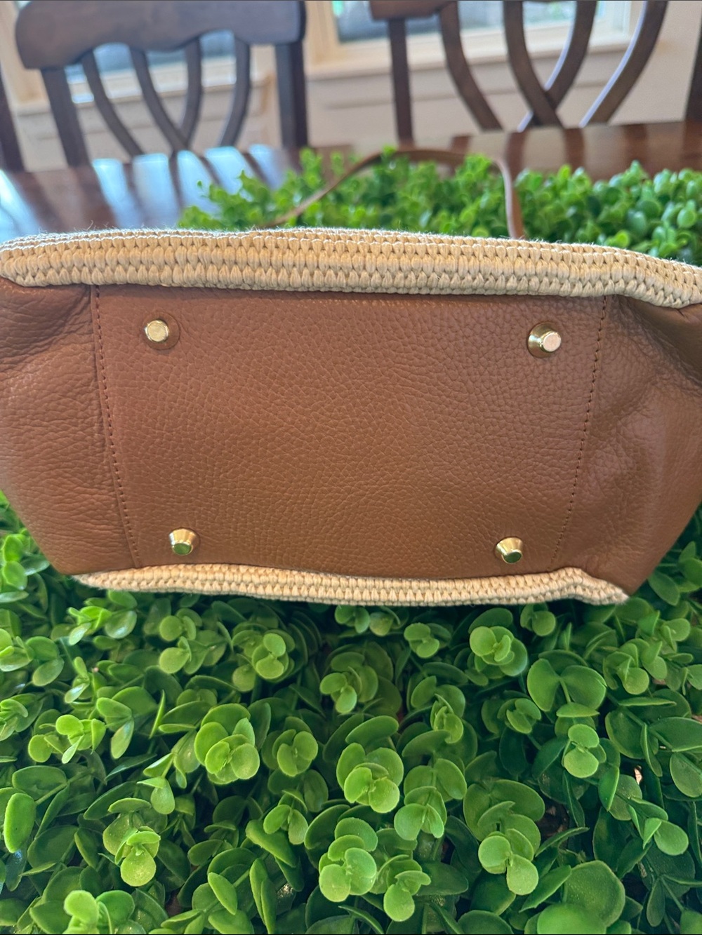 Valentina Brown & Cream Woven-Front Shoulder Bag - Picture 2 of 5